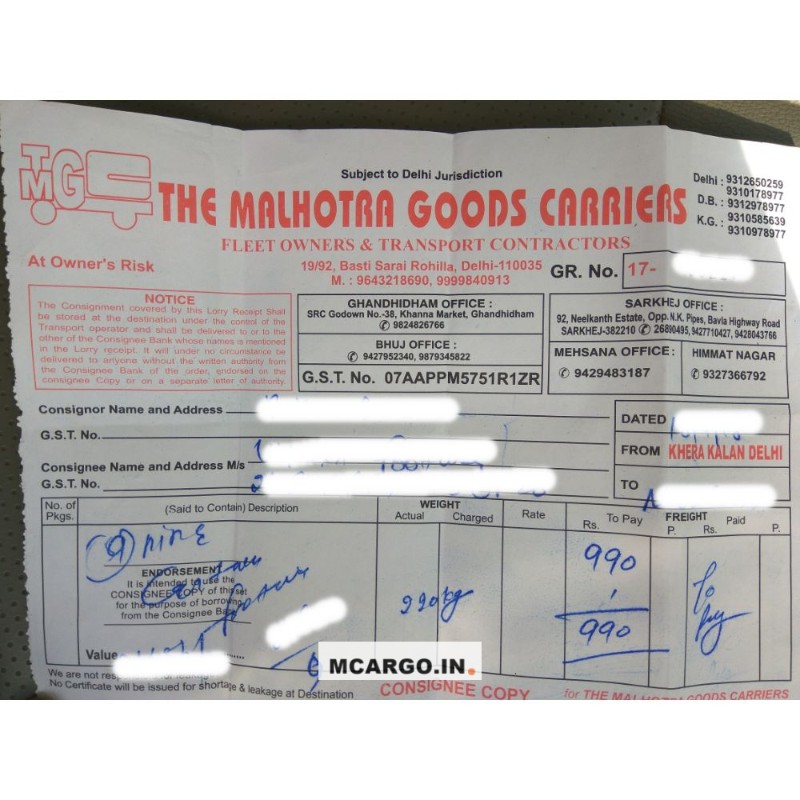 The Malhotra Goods Carriers - TMGC