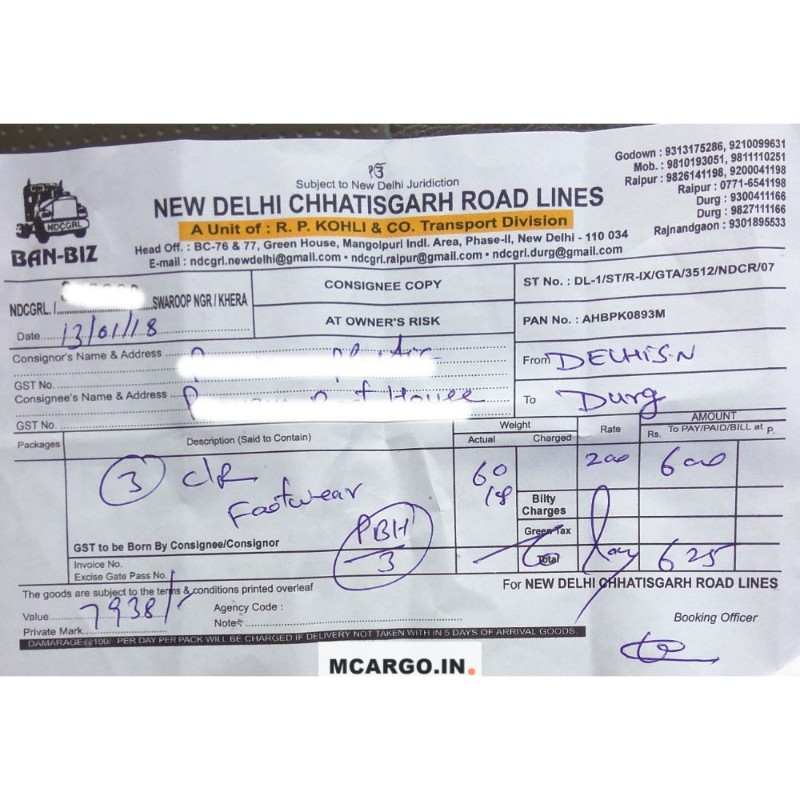 New Delhi Chhattisgarh Transport - NDCG