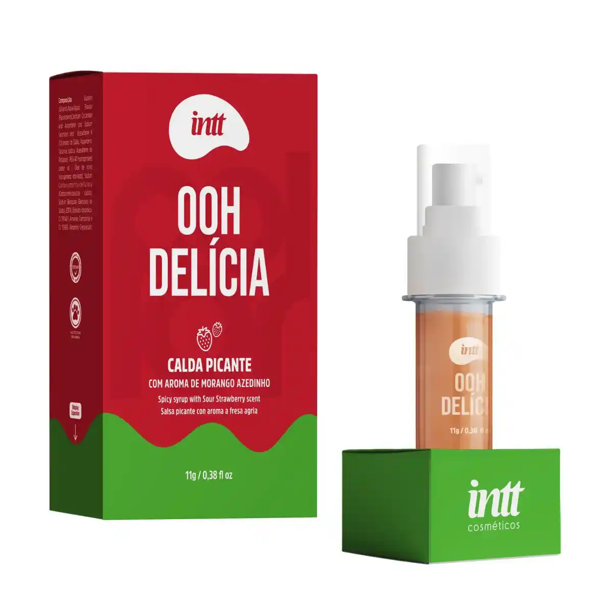 Ooh Delicia Calda Picante 11g Linha Collors Morango Azedinho