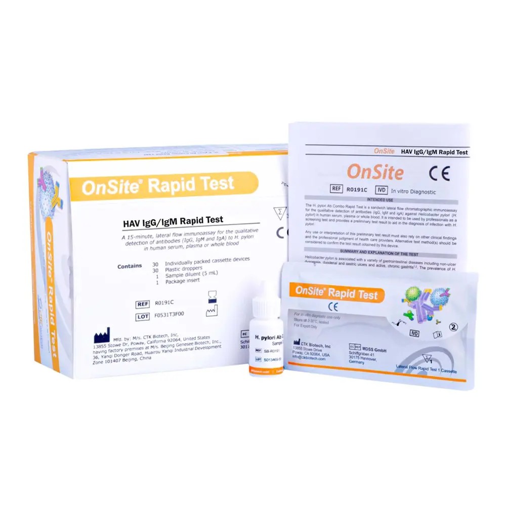 Hepatitis «A» X 30 Test Igm (Hav) Rapid Test Cassette - CTKBIOTECH | Stock: 0 - SAP: 085010027