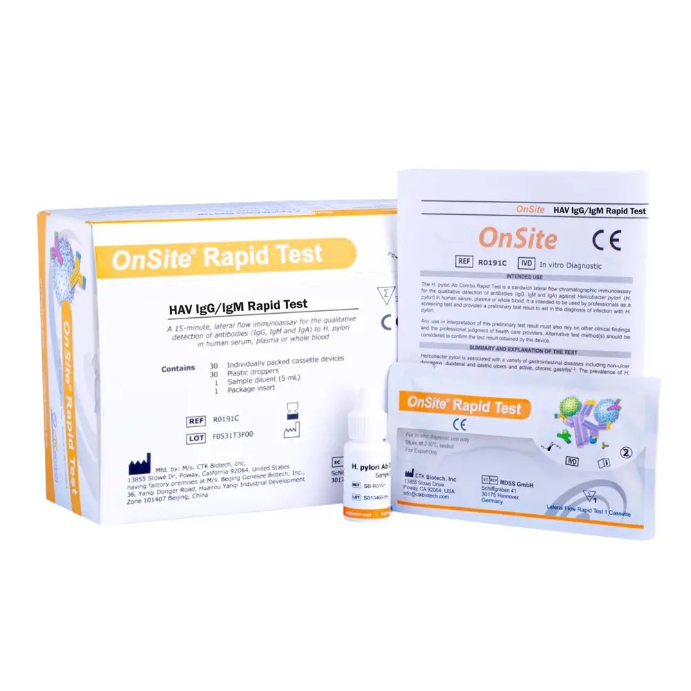 Hepatitis «A» X 30 Test IGG/IGM (HAV) Rapid Test Cassette - CTKBIOTECH | Stock: 2 - SAP: 085010028