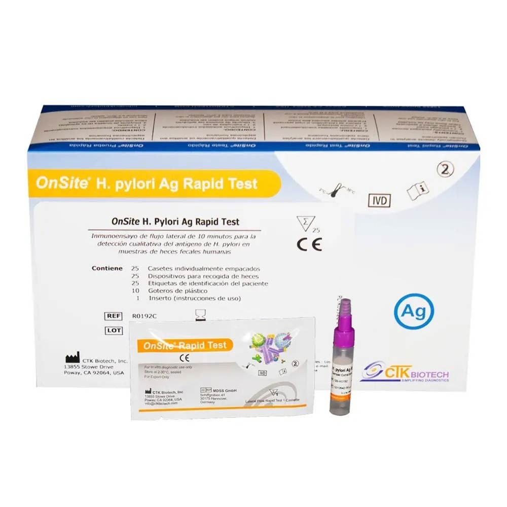 Helicobacter Pylori X 25 Test (Antígeno Ag-heces) Rapid Test Cassette - CTKBIOTECH | Stock: 0 - SAP: 085010042
