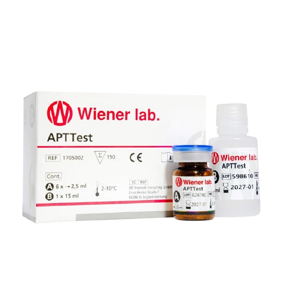 Apttest X 150 Test (6X2.5 ML Tiempos De Tromboplastina Parcial Activada) 2–8 °C – COD.1705002 - WIENER | Stock: 2 - SAP: 097010064