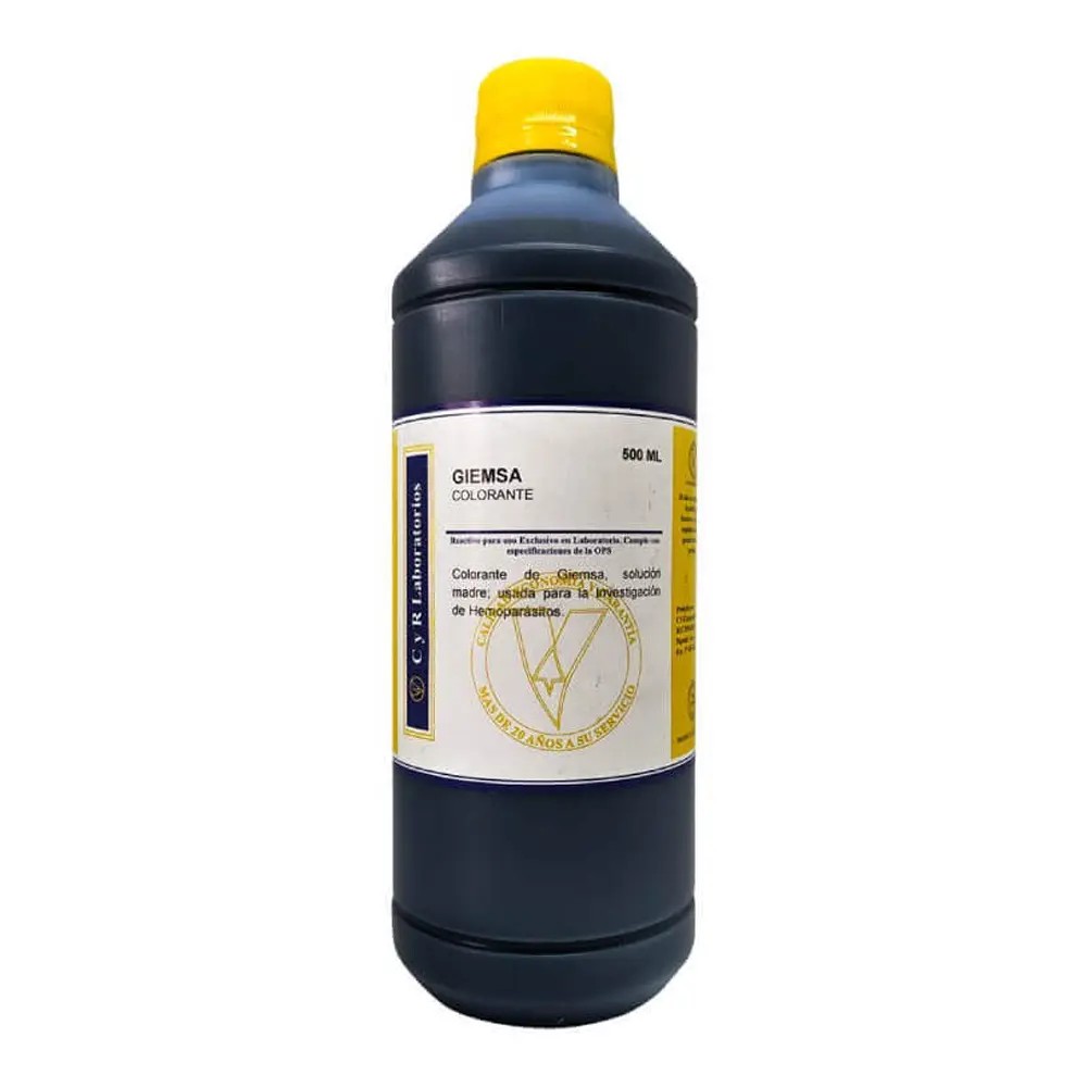 Giemsa Solucion Madre X 500ML (Solución Madre Concentrado-Hemoparásito) - CYR | Stock: 3 - SAP:141010008