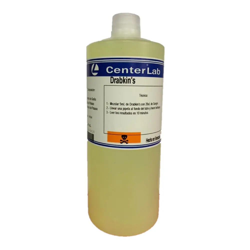 Drabkin X 1 Litro (Para Hemoglobina Sin Estandar) - CYR | Stock: 0 - SAP: 141010056