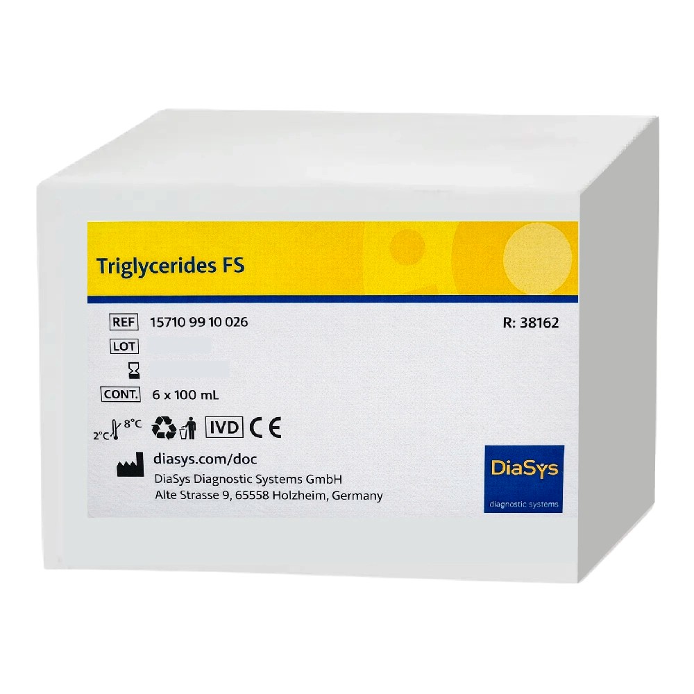 Trigliceridos FS  X 600ML(2A8ºC) (FS 6X100ML + Std 1X3ML) - DIASYS DIAGNOSTIC | Stock: 0 - SAP: 147010018
