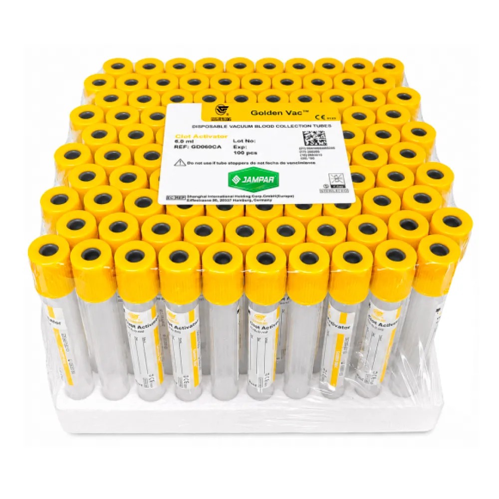 Tubo Tapa Amarillo Con Gel 5ml 13X100MM X 100 Unds - GOLDEN VAC | Stock: 2000 - Vto. 30/11/27 - SAP: 171020004
