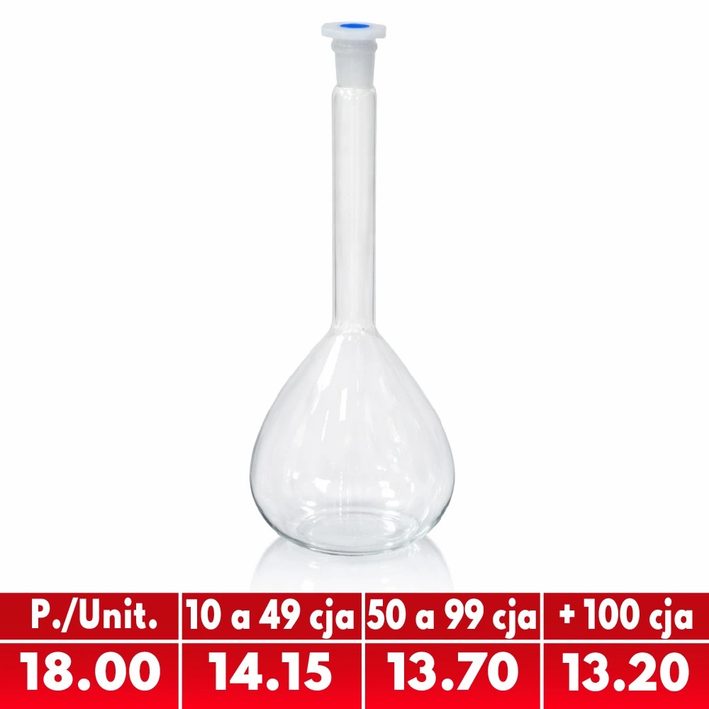 Fiola 100ML Vidrio Clase «A» Graduado - EUROLAB | Stock: 500 - SAP: 180030004