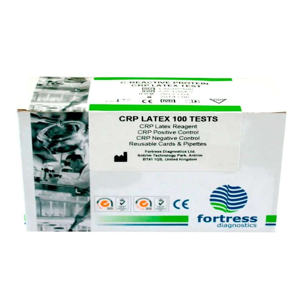Proteína C Reactiva Látex  X 100 Test (2a8ºC) PCR - FORTRESS | Stock: 10 - SAP: 182010001