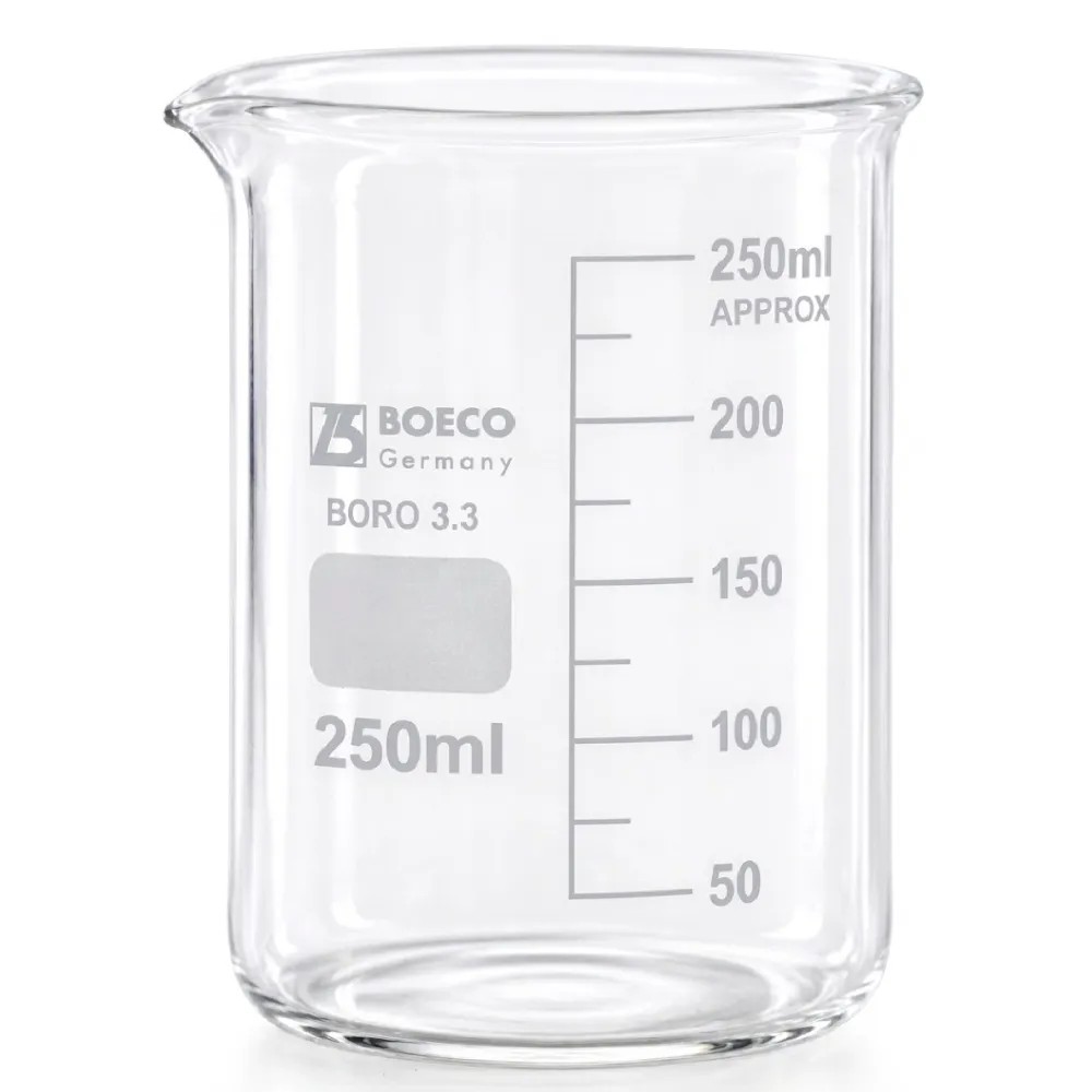 Vaso 250ml Vidrio Precipitación Boro 3.6 - BOECO | Stock: 1000 - SAP: 187030016