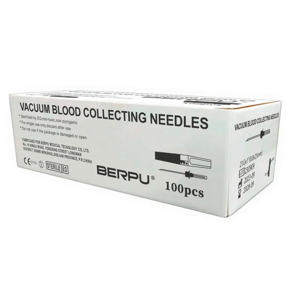 Aguja para Extracción al Vacío 21Gx1"1/2 - Caja X 100 Unds - BERPU | Stock: 213 - Vto. 01/09/28 - SAP: 203030001