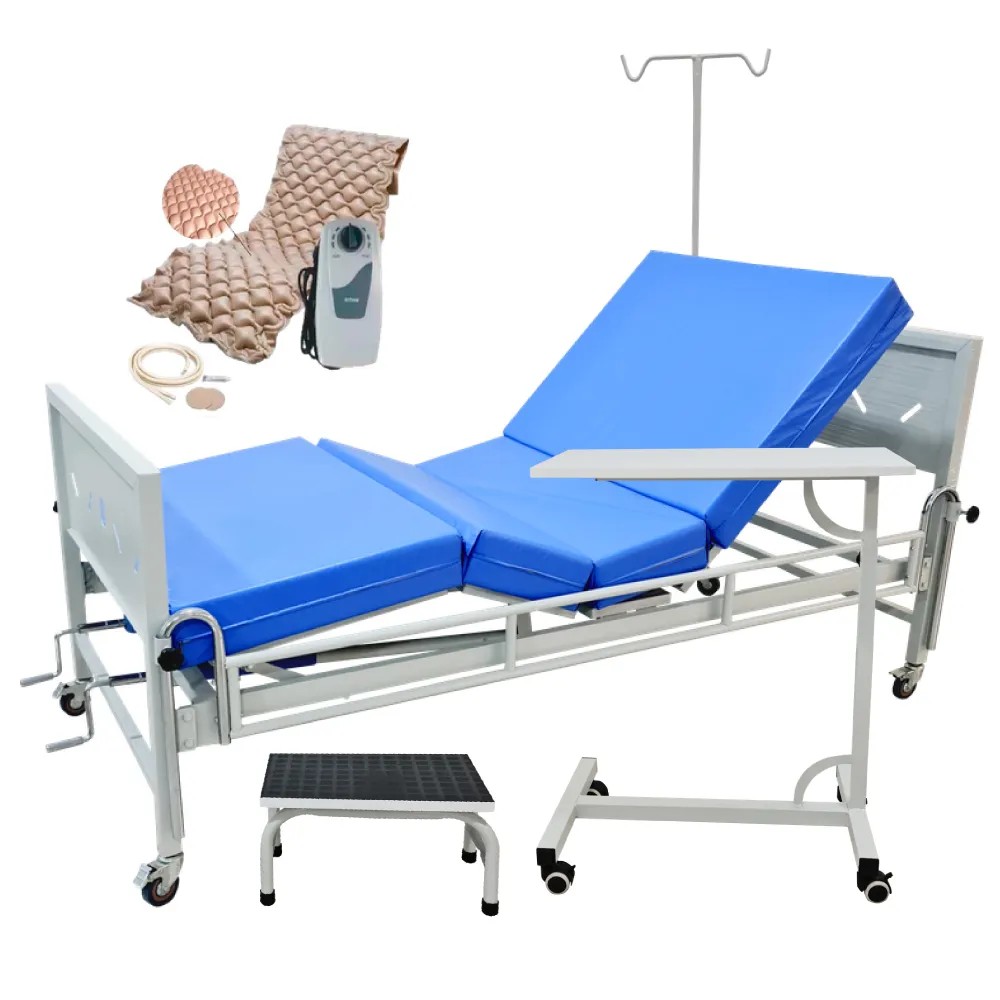 Cama Clínica con 2 Manivelas ORTHOPEDIC +Colchón Articulado+C/Antiescaras+Mesa Alimentos+Peldaño+Por - CHINA | Stock: 5 - SAP: 204020569