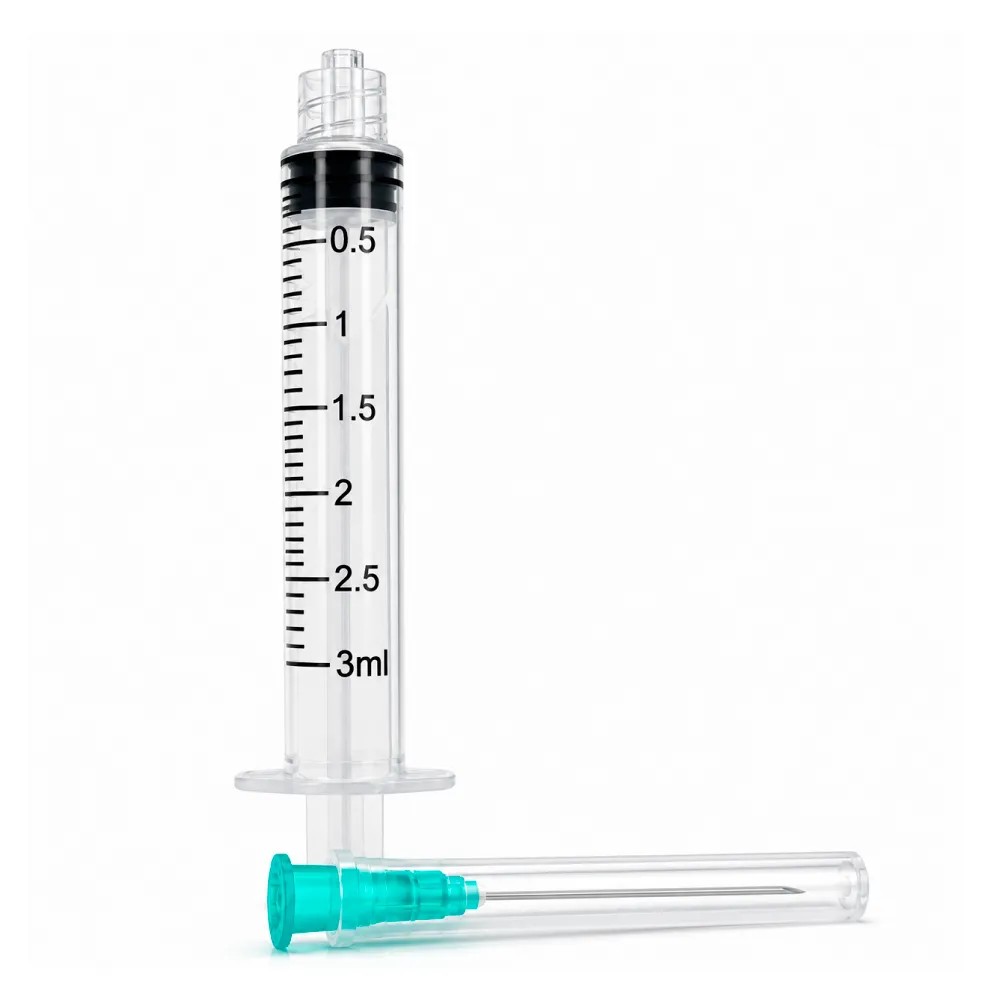 Jeringa Hipodérmica Estéril de 3ml C/Aguja 21Gx1 1/2" Caja x 100 Unds - CHINA | Stock: 100 - SAP: 204030707