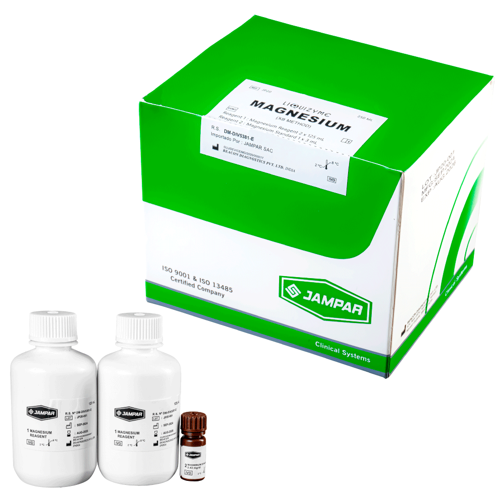Magnesio X 250Ml (2X125Ml + Estándar 1X3Ml) - JAMPAR | Stock: 10 - SAP: 261010020