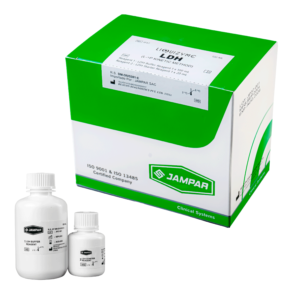 Deshidrogenasa Láctica-Ldh X 120Ml (R1-1X100Ml, R2-1X20Ml) - JAMPAR | Stock: 0 - SAP: 261010037