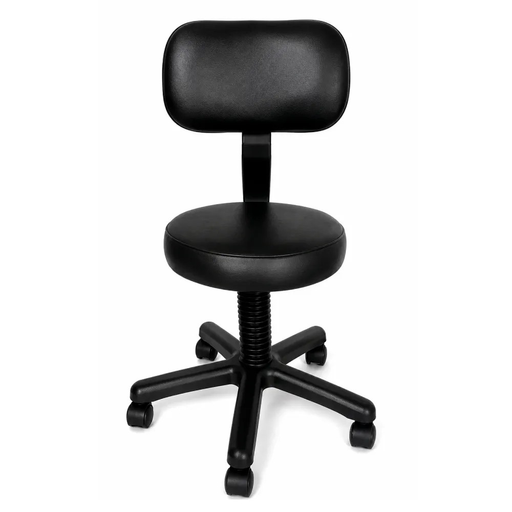 Taburete Giratorio PVC Rodable con Espaldar - NACIONAL | Stock: 100 - SAP: 266020226