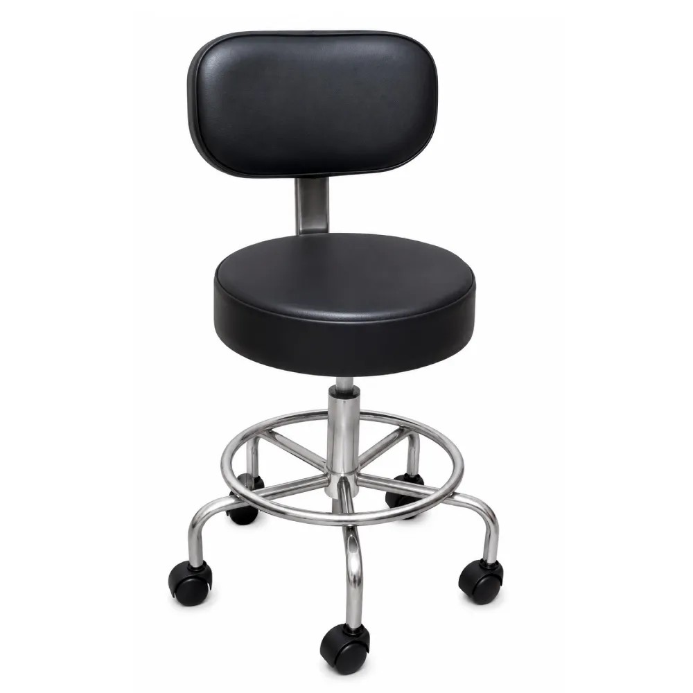Taburete Giratorio Rodable con Posapie con Respaldar - NACIONAL | Stock: 100 - SAP: 266020228