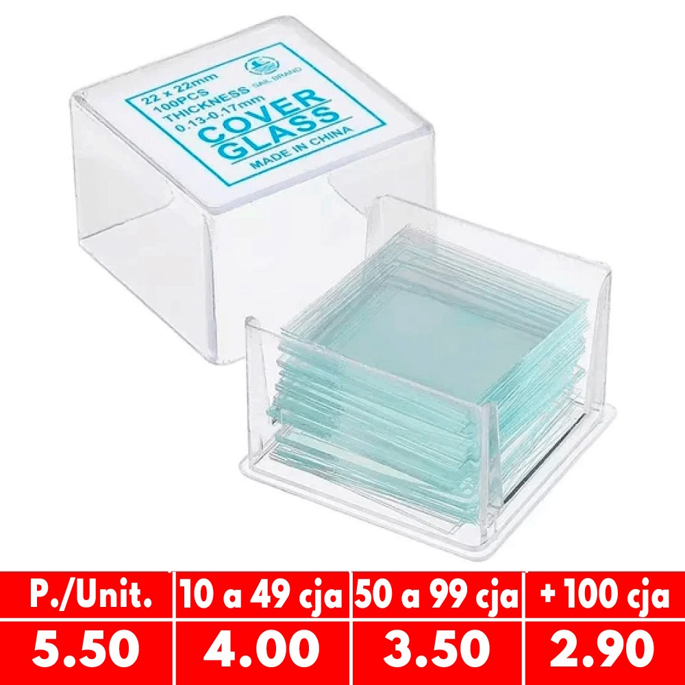 Lamina Cubre Objeto 22X22X100 Unds - BIOMEDICA | Stock: 7862 - SAP: 317030001