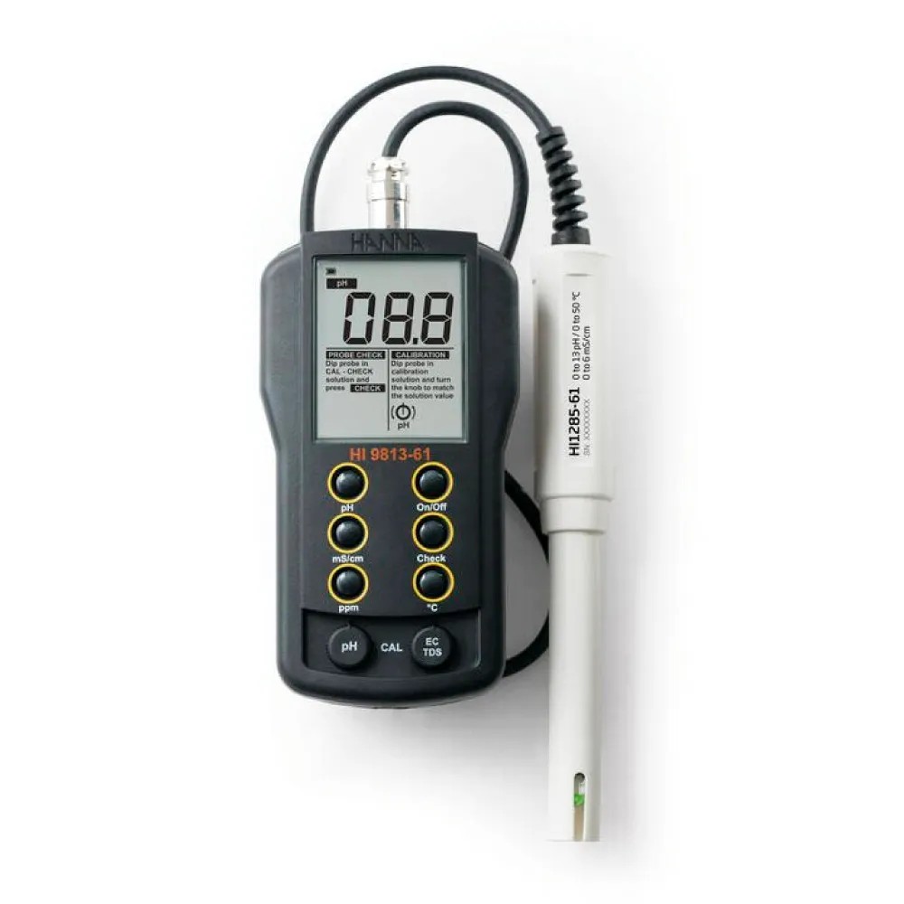 Peachimetro PH/CE/TDS/Temperatura Digital Portatil – Modelo:HI9813-61 - HANNA INSTRUMENTS | Stock: 10 - SAP: 396020004