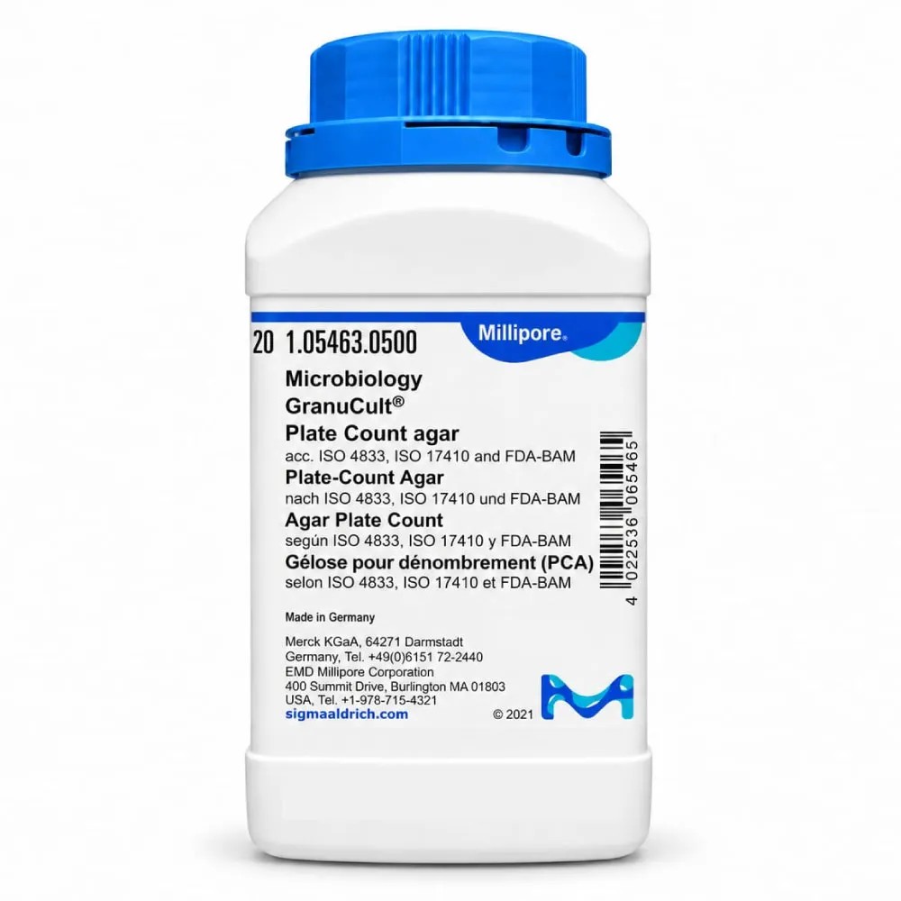 Agar PCA (Recuento en Placa) X 500g REF: 105463 - MERCK | Stock: 5 - SAP: 412010010