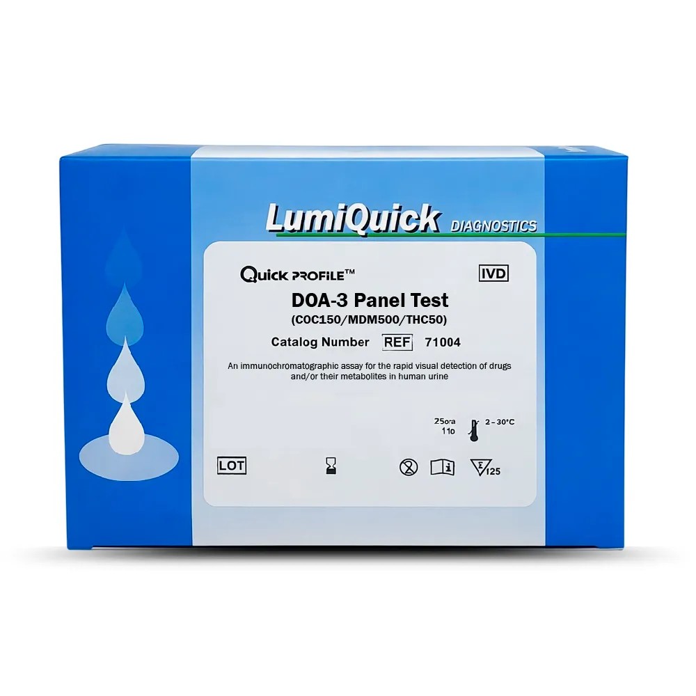 Droga 3 Paneles X 25 Test Rapid Cassette (Coc150/Mdma 500/THC50) - LUMIQUICK | Stock: 31 - Vto. 01/02/28 - SAP: 226020016