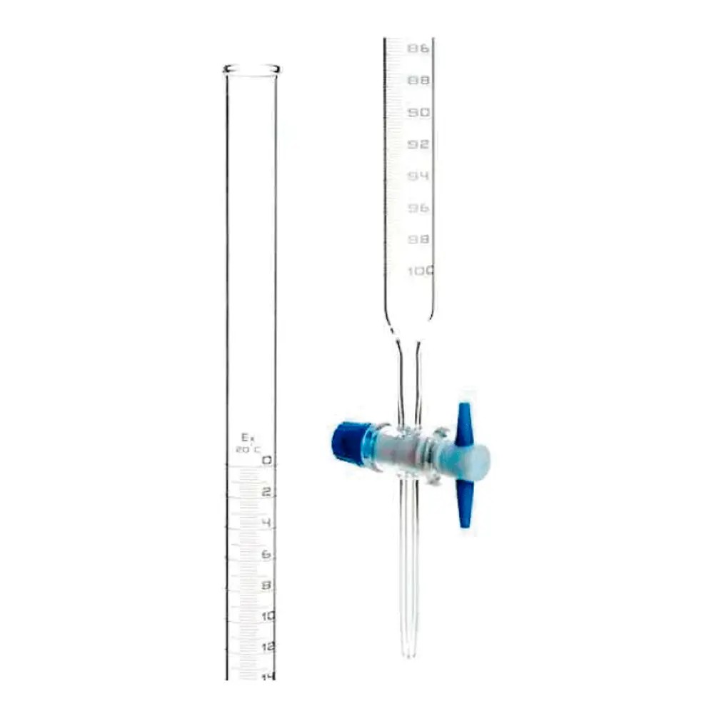 Bureta Llave Ptfe Con Copa Cónica Clase As (0.2) – 100ml - TECHNOSKLO | Stock: 2 - SAP: 213020001