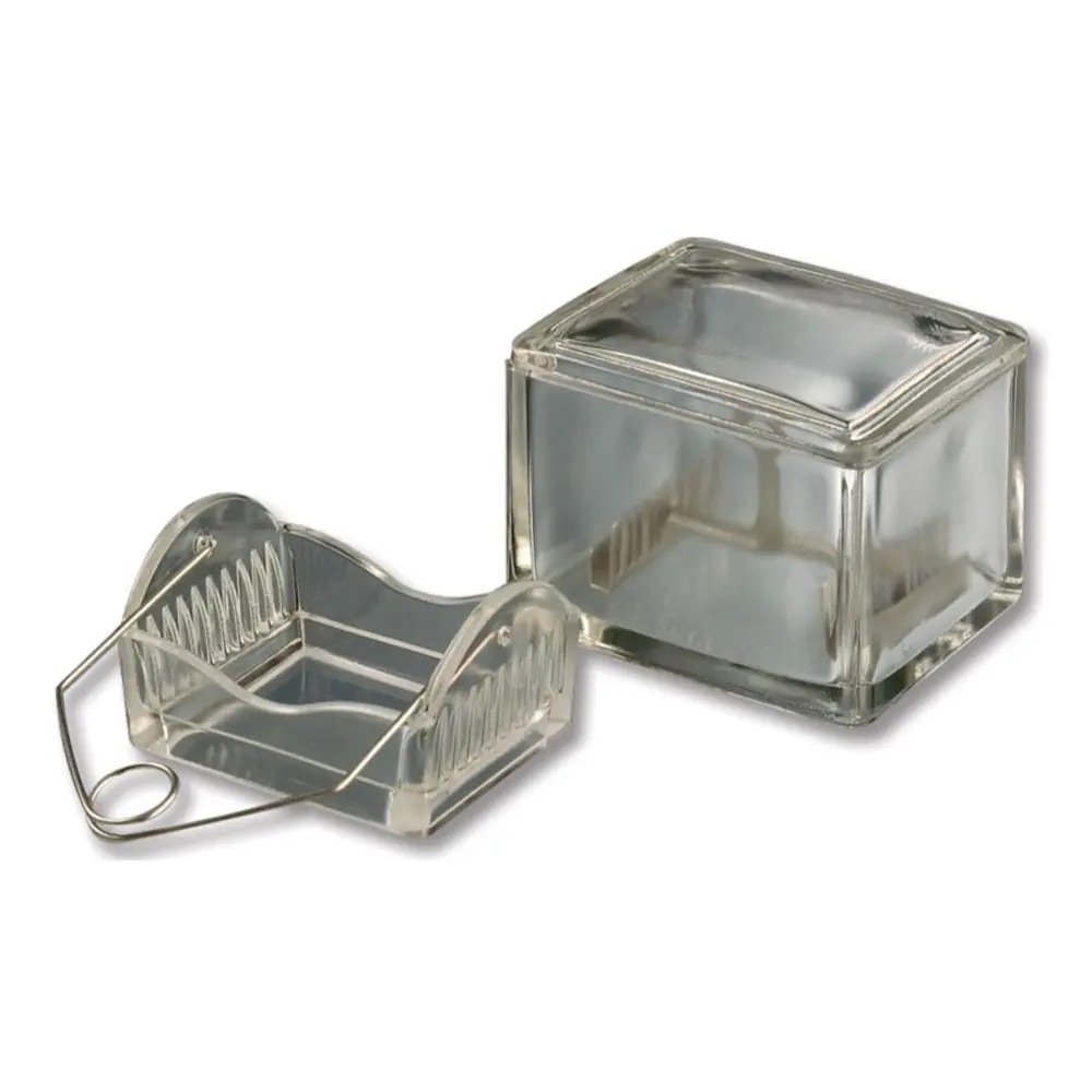Cubeta Vidrio Con Tapa Para 20 Laminas Porta Objeto con Gradilla - EUROLAB | Stock: 25 - SAP: 180020049