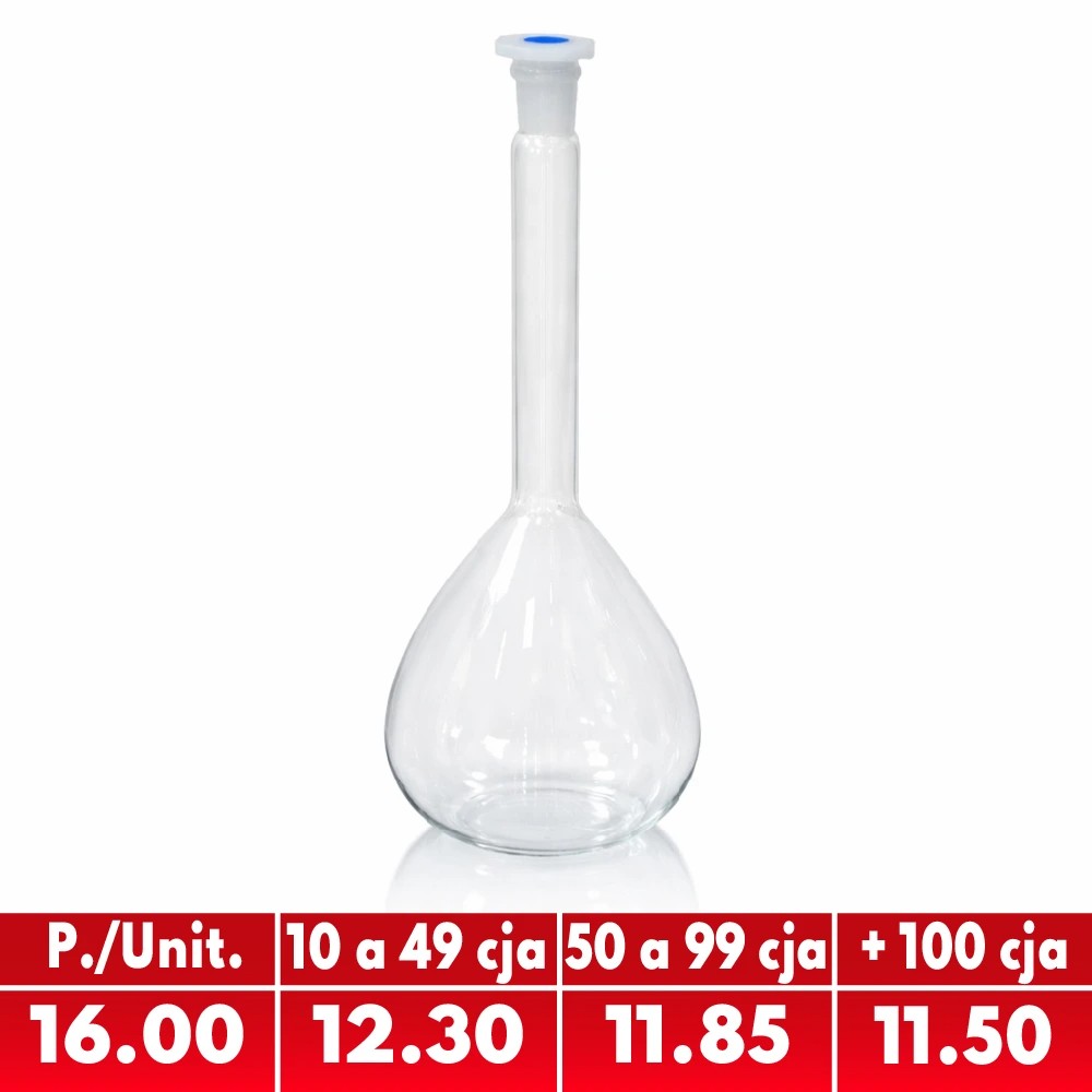 Fiola 50ML Vidrio Clase "A" Graduado - EUROLAB | Stock: 500 - SAP: 180020081