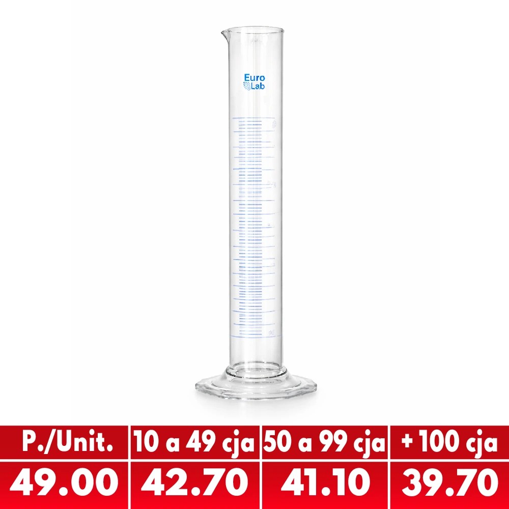 Probeta 500ML Vidrio Base Hexagonal Graduado - EUROLAB | Stock: 5000 - SAP: 180020142