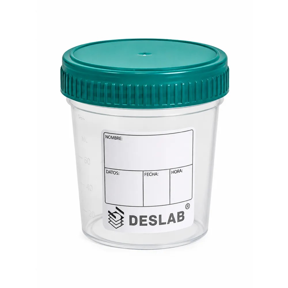 Frasco para Orina 100ml Esteril  X Unidad - DESLAB | Stock: 100 - SAP: 354030013