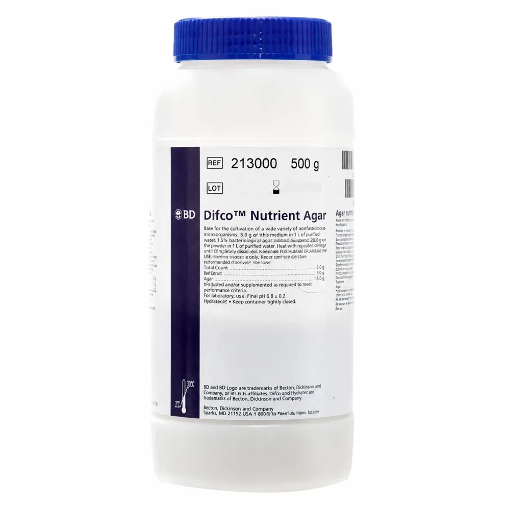 Nutritivo Agar x 500gr - REF: 213000 - BD MEDIOS DE CULTIVO | Stock: 5 - SAP: 064010092