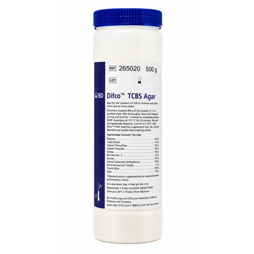 TCBS Agar x 500gr (Tiosulfato-Citrato-Bili-Sacarosa) - REF: 265020 - BD MEDIOS DE CULTIVO | Stock: 5 - SAP: 064010093