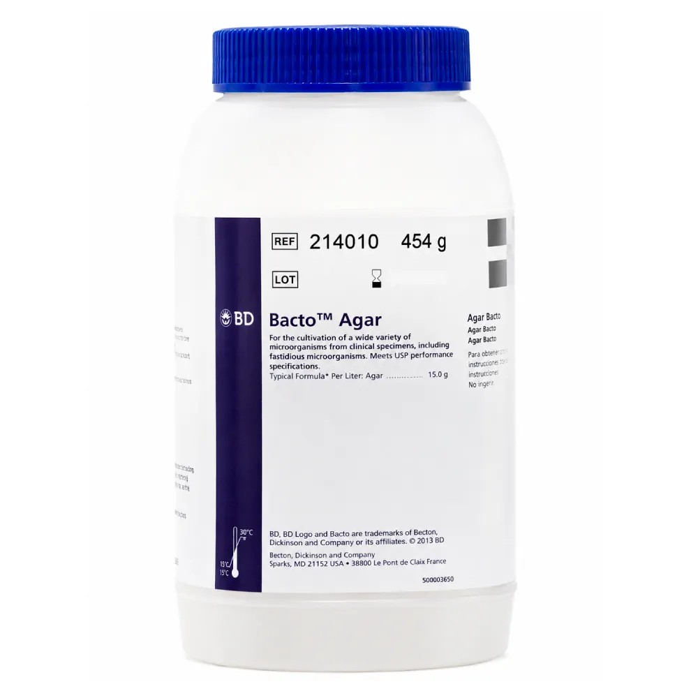 Agar Bacto Agar x 454gr - REF: 214010 - BD MEDIOS DE CULTIVO | Stock: 5 - SAP: 064010098