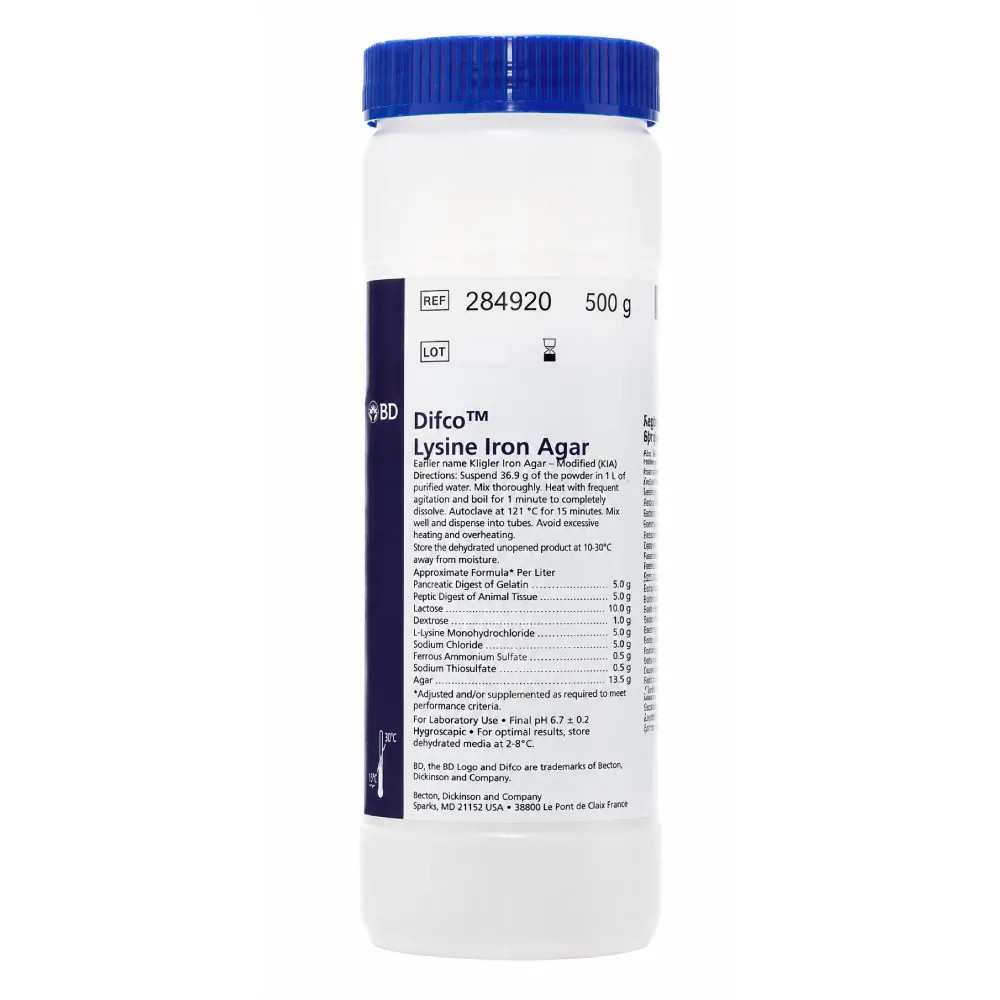LIA x 500gr (Agar Lisina Hierro) - REF: 284920 - BD MEDIOS DE CULTIVO | Stock: 5 - SAP: 064010100