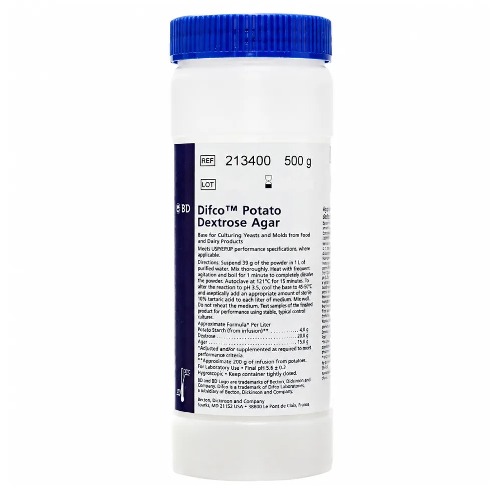 Potato Dextrose Agar x 500gr - REF: 213400 - BD MEDIOS DE CULTIVO | Stock: 5 - SAP: 064010101