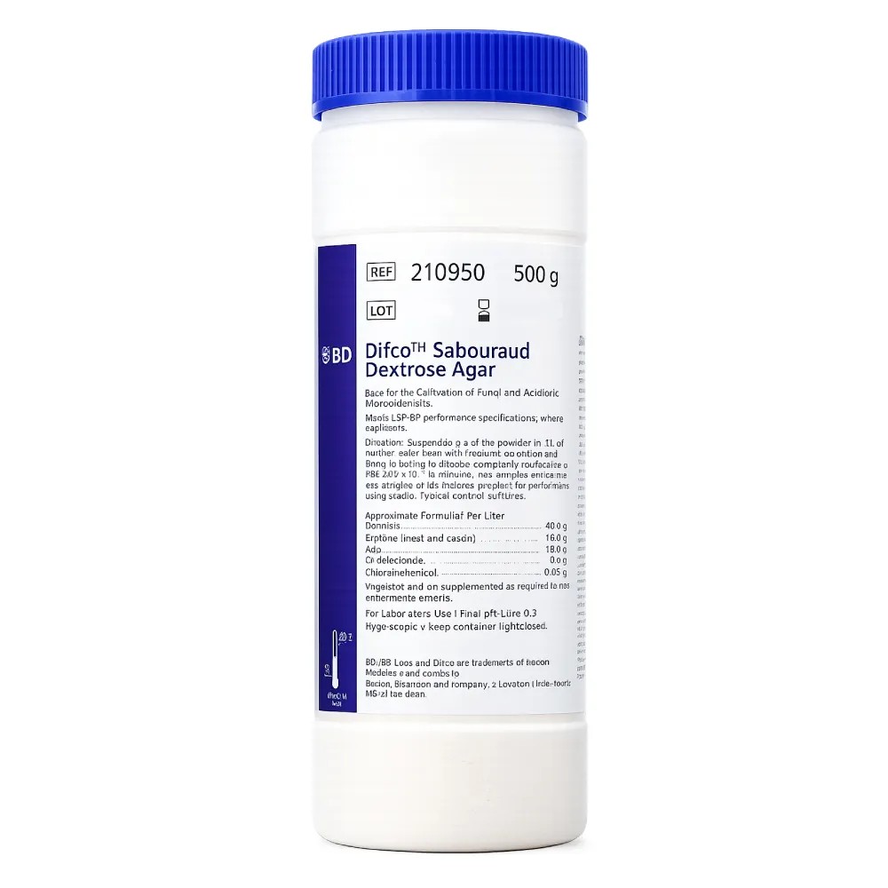 Sabouraud Dextrose Agar x 500gr - REF: 210950 - BD MEDIOS DE CULTIVO | Stock: 5 - SAP: 064010109