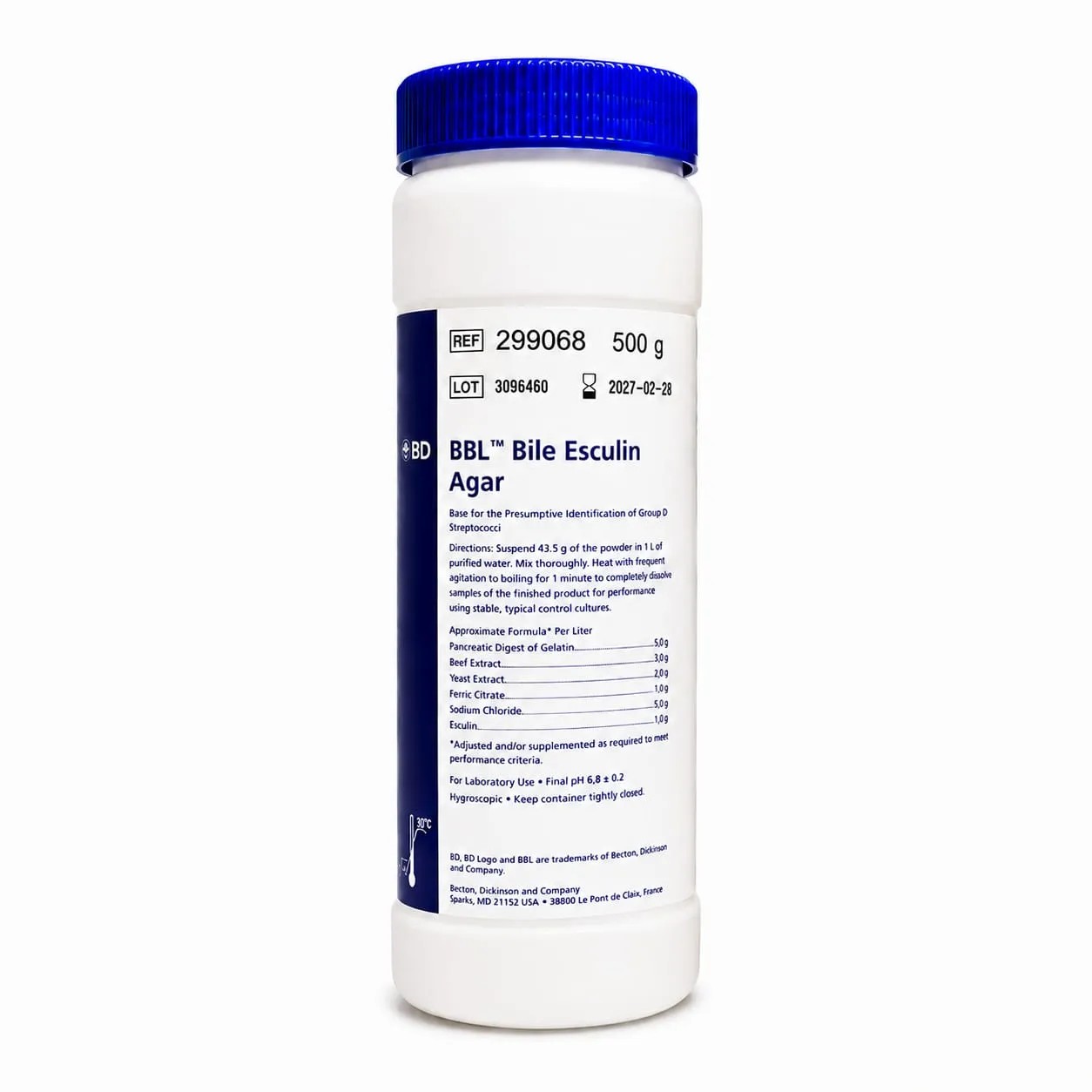 Agar Bilis Esculina X 500g REF: 299068 - BD MEDIOS DE CULTIVO | Stock: 5 - SAP: 064010111