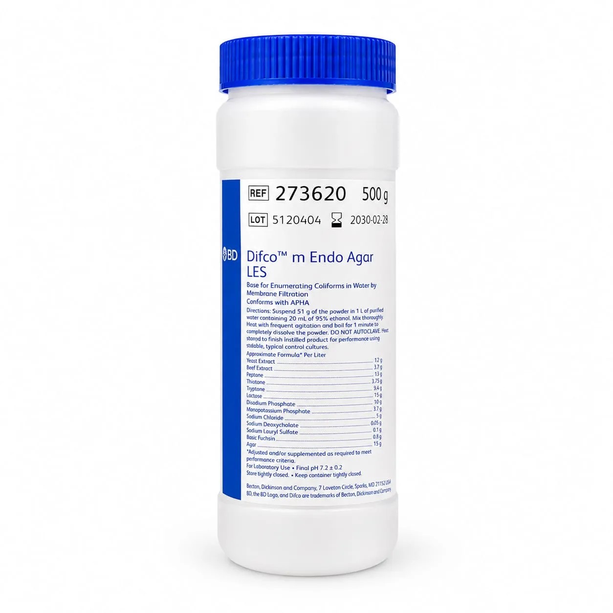 Agar m-Endo LES X 500g REF: 273620 - BD MEDIOS DE CULTIVO | Stock: 5 - SAP: 064010114