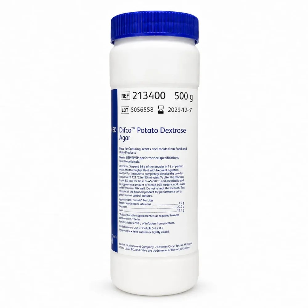 Potato Dextrose Agar (PDA) 500g REF: 213400 - BD MEDIOS DE CULTIVO | Stock: 5 - SAP: 064010117