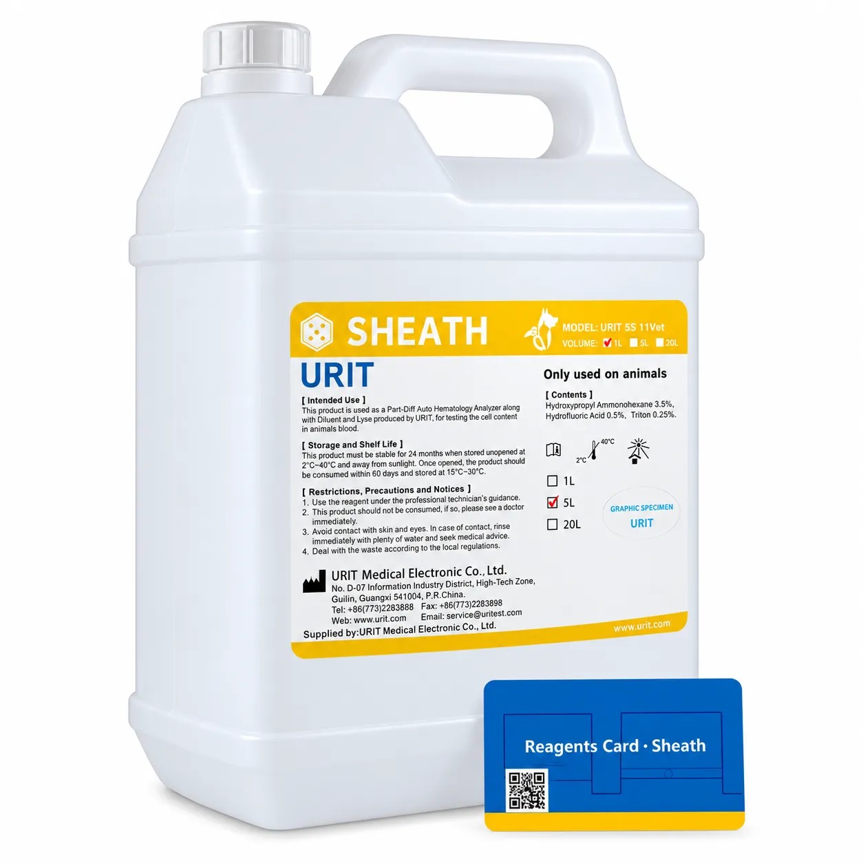 Sheath x 10 Litros 5 Diff - Modelo: 5S11 Para - Modelo: BH-5100 - URIT | Stock: 1 - SAP: 077010024