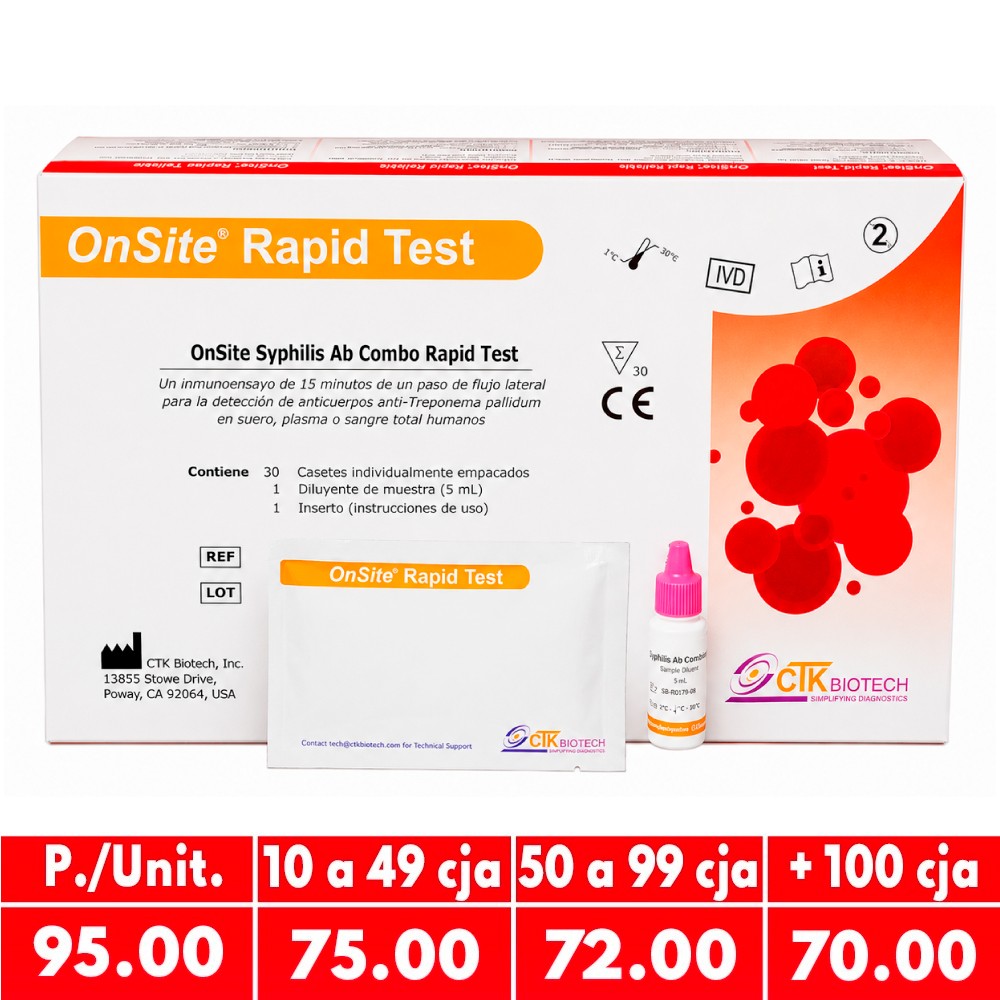 Sífilis X 30 Test Rapid Test Cassette - CTKBIOTECH | Stock: 200 - Vto. 30/04/28 - SAP: 085010026