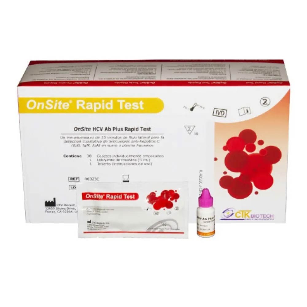 Hepatitis «C» X 25 Test (HCV) AB Plus Rapid Test Cassette - CTKBIOTECH | Stock: 126 - SAP: 085010040