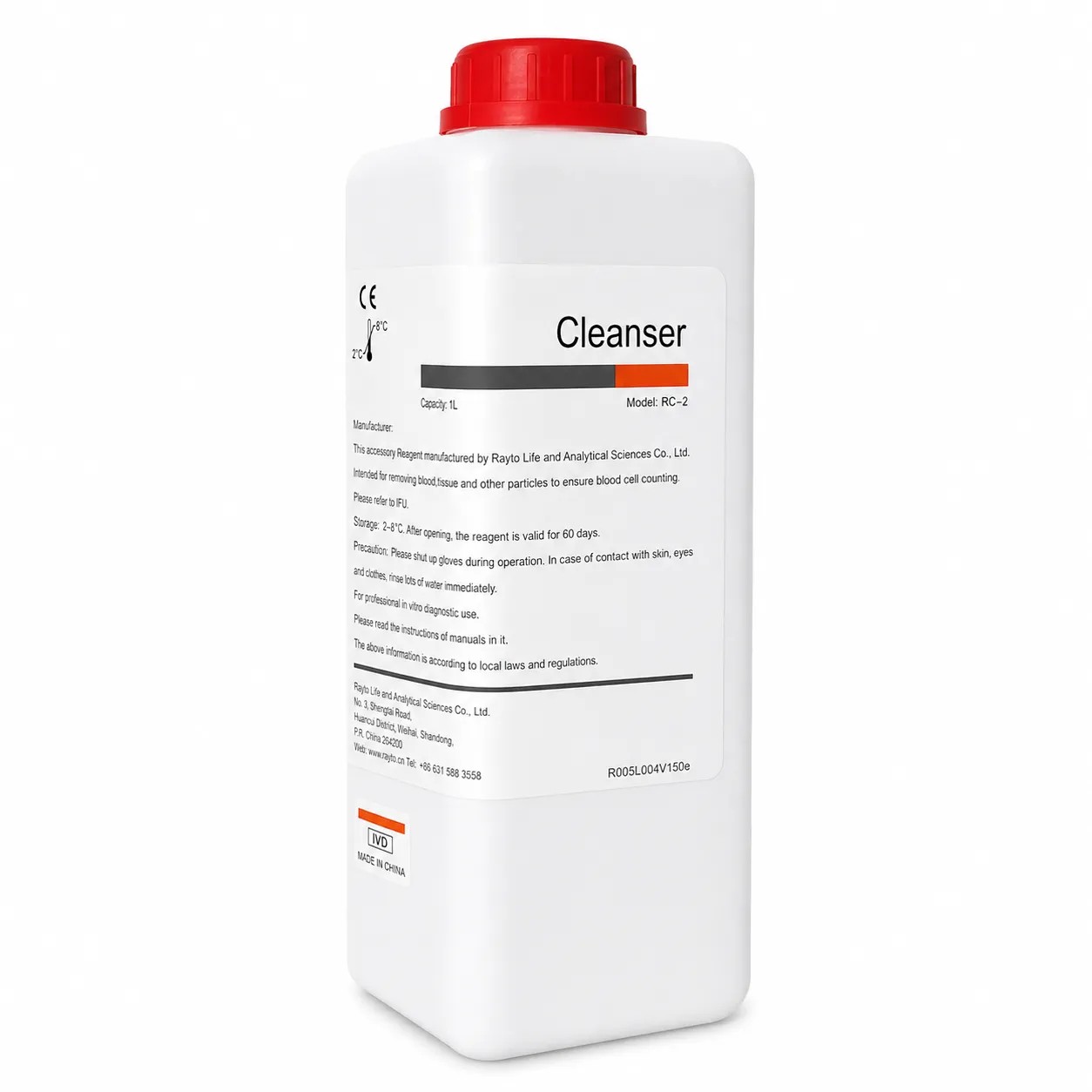 Detergente Cleanser x 1 Litro 3 Diff Para - Modelos: RT-7600/RT-7200/RT-7600VET - RAYTO | Stock: 0 - SAP: 175010003