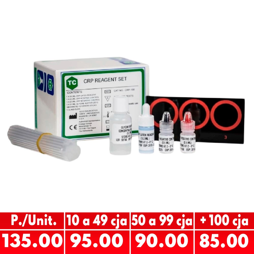 Proteína C Reactiva Látex X 100 Test (2A8ºC) PCR - TECO | Stock: 900 - Vto. 30/11/27 - SAP: 176010001