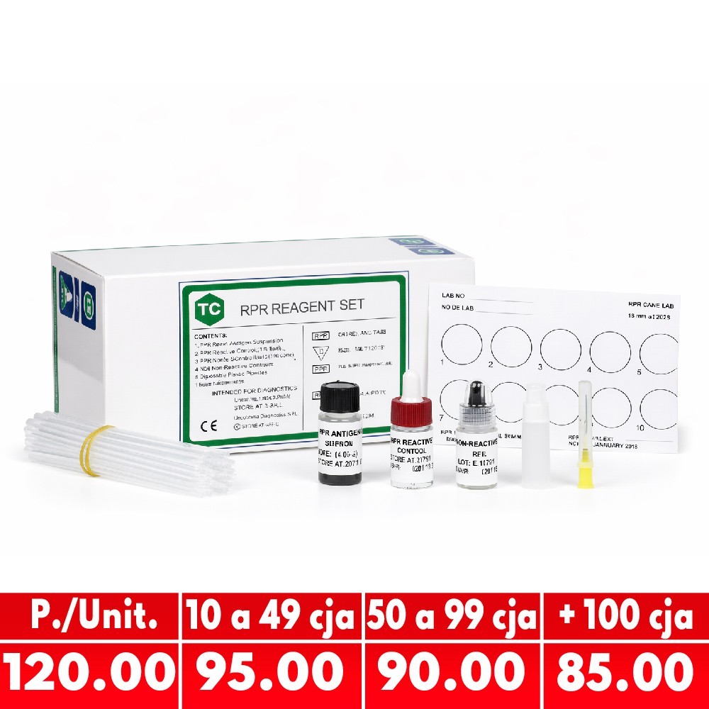 RPR X 100 Test (Método Carbón) (2 a 8ºC) - TECO | Stock: 230 - Vto. 30/01/28 - SAP: 176010002