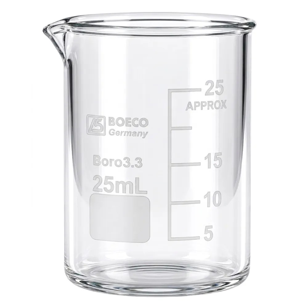Vaso 25ml Vidrio Precipitación Boro 3.3 - BOECO | Stock: 1000 - SAP: 187030013