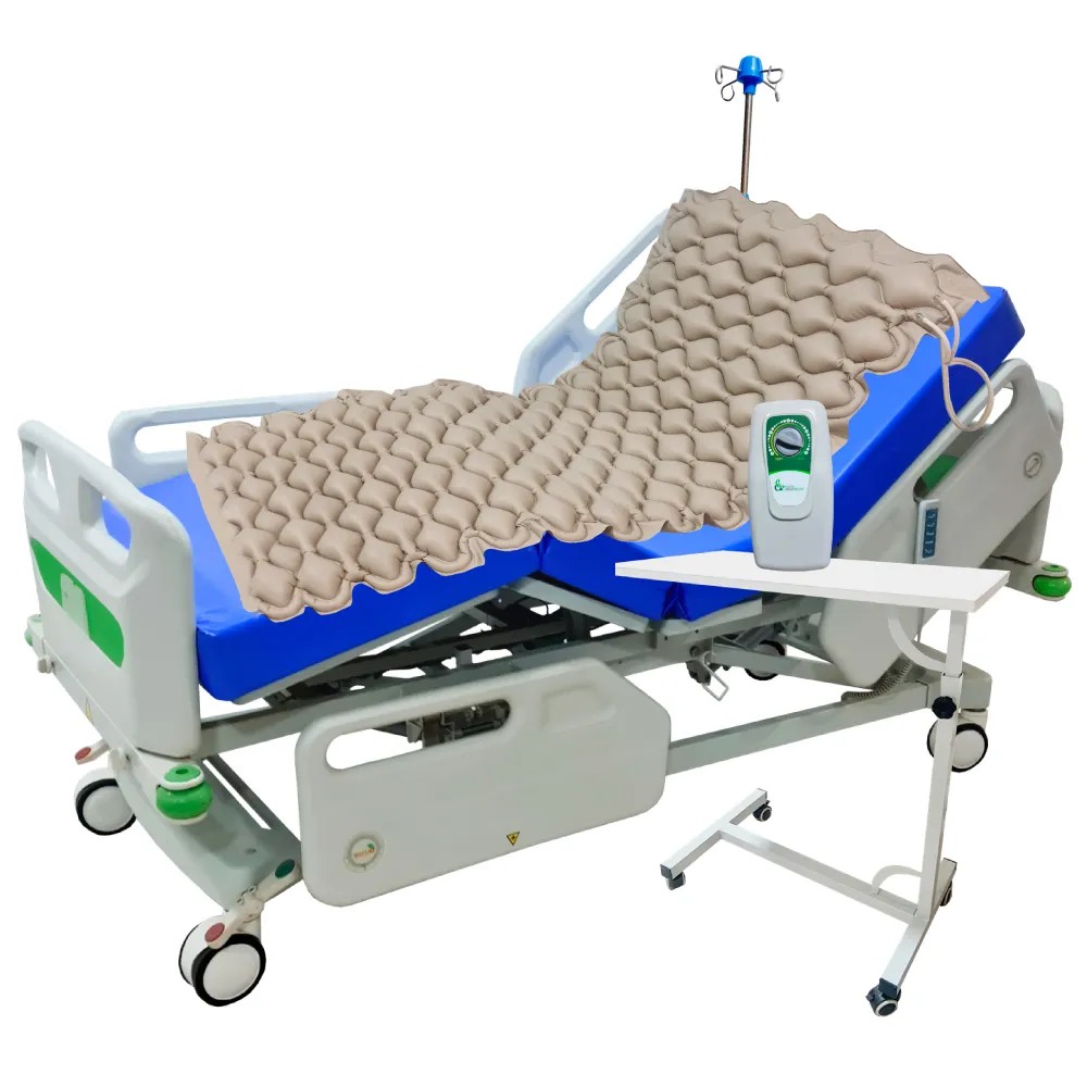 Cama Clínica Eléctrica UCI PREMIUM + Colchón Articulado + C/Antiescaras + Mesa Alimentos+ P/Suero - CHINA | Stock: 5 - SAP: 204020530