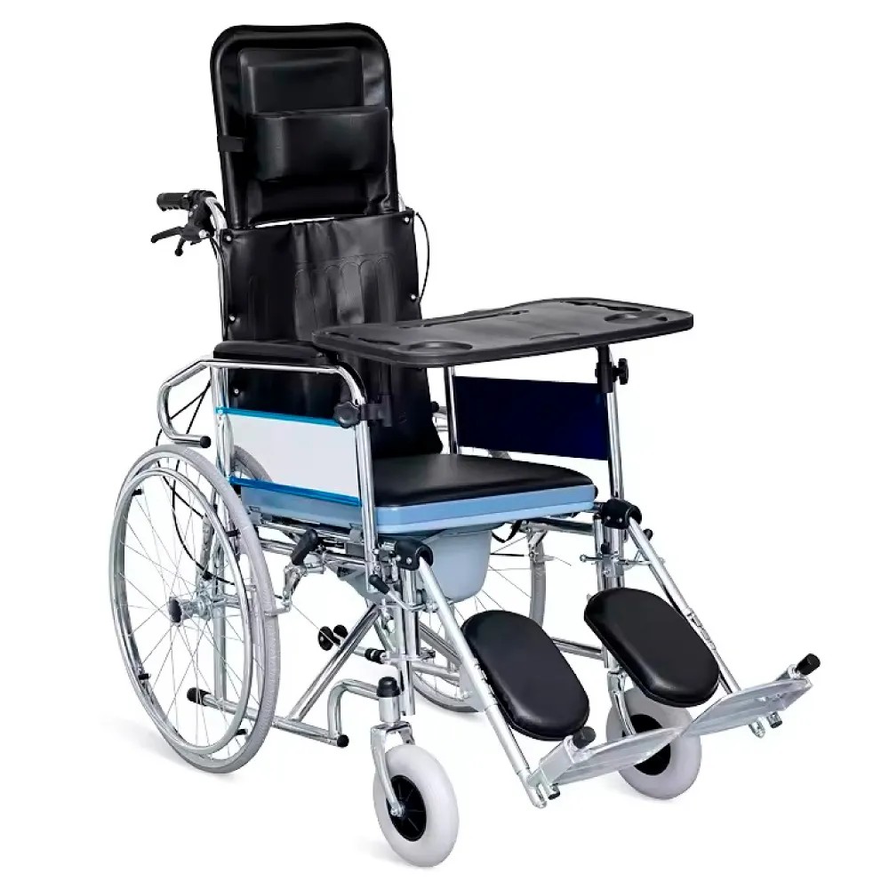 Silla de Ruedas Multifuncional de Aluminio con Sanitario y Mesa de Comer - CHINA | Stock: 5 - SAP: 204020545