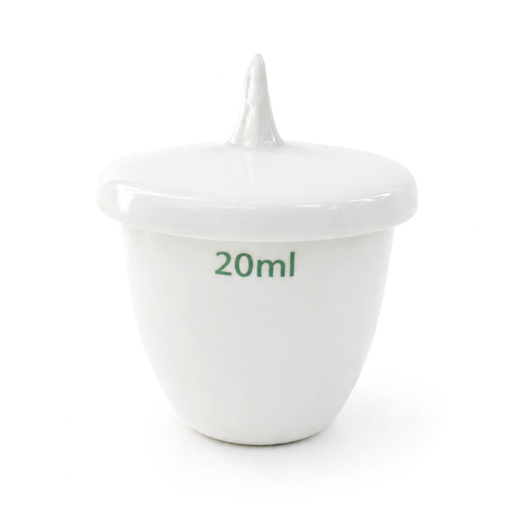 Crisol de Porcelana con Tapa 20ml - CHINA | Stock: 500 - SAP: 204030741