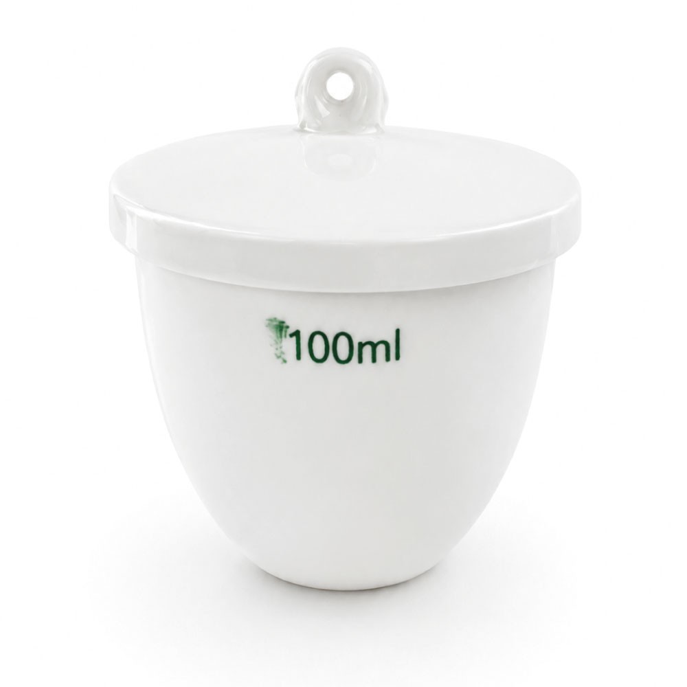 Crisol de Porcelana con Tapa 100ml - CHINA | Stock: 500 - SAP: 204030746
